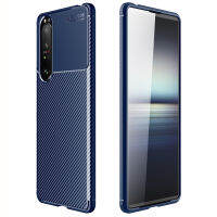 Sony Xperia 1 III กรณี RUILEAN คาร์บอนไฟเบอร์ Grip-TPU ซิลิโคนเคสป้องกันทนแรงกระแทกฟิล์มป้องกันสำหรับโซนี่ Sony Xperia 1 III (ตามที่แสดง)