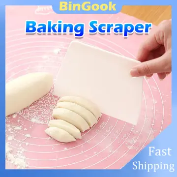 SLIQUE Silicone Dough Scraper, Cake Smoother Scraper, Cake Icing Scraper, DIY Baking Pan, Baking Tools & Accessories - Baking Essentials