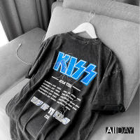 เสื้อวินเทจ แบรนด์ALLDAY ลายวงKISS  สกีนหน้า-หลัง ใส่ได้ทั้งชายและหญิง ของแท้100%