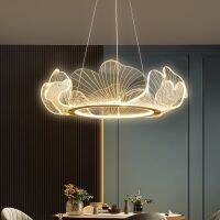 Living Room Circular Chandelier Acrylic Led Restaurant Pendant Lamp Modern Art Flower Shaped Lamp Villa Bedroom Chandelier