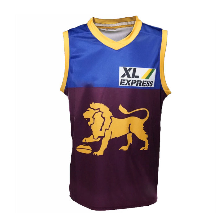 Brisbane Lions Mens HomeAwayClash Guernsey Rugby Jersey Sport Shirt S-3XL