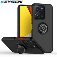 {Taoyitao Case} KEYSION Sarung Dof แฟชั่นสำหรับ VIVO Y35 Y22 Y22S 4G ซิลิโคนใส PC แหวนยืนกันกระแทกฝาครอบโทรศัพท์ Y02S Y16