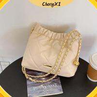 CHONGXI จีบลายสก๊อต กระเป๋าทรงถัง จุได้มาก หนังพียู กระเป๋า Crossbody แฟชั่นสำหรับผู้หญิง ลำลองแบบสบายๆ ถุงใต้วงแขน ผู้หญิงผู้หญิงผู้หญิง