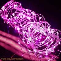 (พร้อมส่ง)USB connector String Fairy Lights 10M 33ft 100 Led Garland Copper Wedding Deco (สีชมพู)