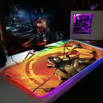 LED Backlit แผ่นรองโต๊ะ Rgb แป้นพิมพ์เล่นเกมแผ่นรองเมาส์ Gamer Xxl M Ortal K Ombat ขนาดใหญ่โต๊ะเสื่อคอมพิวเตอร์พีซีส่องสว่าง Gamer M Ousepad