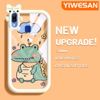 YIWESAN เคสสำหรับ VIVO Y95 Y91 Y91i การ์ตูนจระเข้ลวดลายน่ารักสร้างสรรค์เลนส์กล้องถ่ายรูปสัตว์ประหลาดน้อยเคสโปร่งใสกันกระแทกเคสนิ่มใส่โทรศัพท์ซิลิโคน