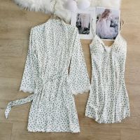 Women Sweetheart Robe Gown Sets y Rayon Thin Nightdress Kimono M-XL Bathrobe Pyjamas Suit Sleepwear Casual Loose Home Clothes