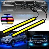 ♞۞ 2pcs COB DRL daytime running light strip Car Interior Lamp Ambient decorative light bar 17CM Waterproof LED Grille Signal Light