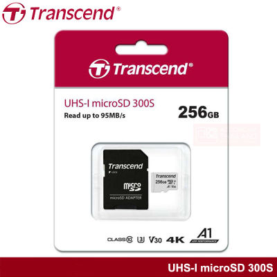 Transcend UHS-I MicroSD Card 300S 256GB Read up to 95MB/s Write 45MB/s with Adapter Memory เมมโมรี่การ์ด รับประกัน 5 ปี