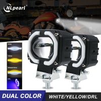 NLpearl 30W Motorcycle LED Headlight Auxiliary Spotlight Bule White Dual Light 12V 24V Mini LED Work Light Fog Light 6000K