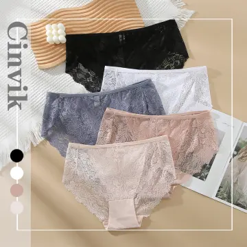 Womens Sheer Lace Panties Sexy See Through Mesh Cotton Crotch