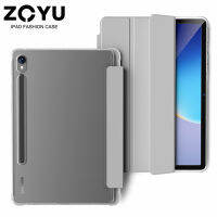 ZOYU สำหรับ Samsung Galaxy Tad กรณีซิลิโคน Soft EDGE Frosted เปลือกแข็งโปร่งใสสำหรับ Galaxy Tad S9-12.4 S9-14.6 S9-11 Galaxy Tad S7 s8 S6-lite10.4 ฝาครอบสมาร์ท Sleep Wake Samsung กรณีแท็บเล็ต