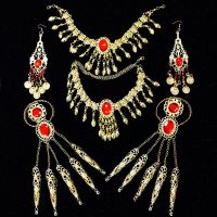 【cw】 bollywood belly dance diamond headwear suit sari india bellydance headpiece women 39;s oriental dancing earring 【hot】