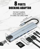 4/5/8/11-In-1 USB C Hub 3.0 Splitter Tipe C Dock Adaptor Multiport 4K HDMI RJ45 Port Input Ethernet PD untuk MacBook iPad Xiaomi