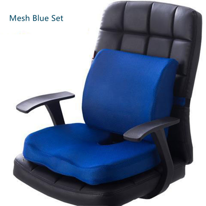 orthopedic-hemorrhoid-seat-cushion-memory-foam-car-pillow-set-slow-rebound-office-chair-sofa-waist-support-coccyx-pain-relief