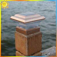 ✣✆✆ [best]Solar Powered LED Garden Light Waterproof Outdoor Pillar Fence Lamp Yellow