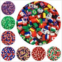 【CW】◘❍☢  30pcs/Lot 10mm Spacer Beads Clay Flag Jewelry Making Crafts