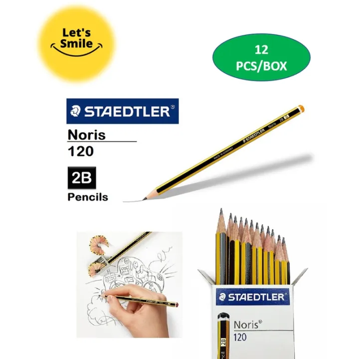 STAEDTLER Noris 2B Pencils (12pcs/Box) / 2B Pencil / Staedtler Noris A120 2B Pencil Lazada