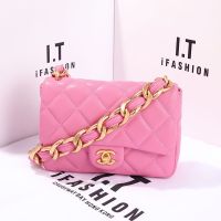 CHANELˉ Bag womens new summer explosion style thick chain underarm bag square high-quality diamond single shoulder small square bag Cross Body Bags Shoulder Bags