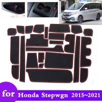 แผ่นรองประตูรถยนต์ Ruer สำหรับ Honda Stepwgn Step Wagon RP3 2015 ~ 2021ป้องกันการลื่นแผ่นรองประตูสติกเกอร์ติดรถ