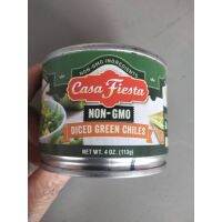 New Arrival ?Casa Fiesta  Diced Green Chilies With Garlic พริกเขียวหั่นแบบ ลูกเต๋า ผสม กระเทียม ปรุงรส คาซ่า 113g