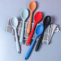 Silicone Candy-colored Spoon Baby Feeding Spoon Food Grade Small High Temperature Resistant Spoon Stirring Spoon Salad Spoon Bowl Fork Spoon Sets