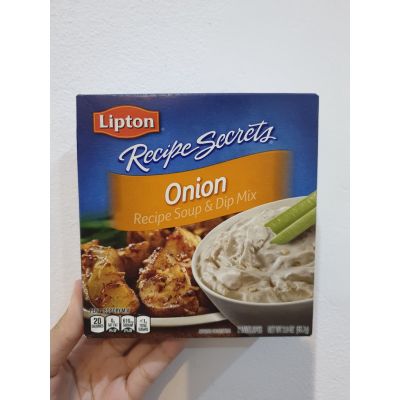 ☘️โปรส่งฟรี☘️ Lipton Onion Soup &amp; Dip Mix 57 g. ลิปตัน ซุปหัวหอมซุปและดิปมิกซ์ 57 กรัม มีเก็บปลายทาง