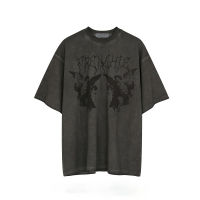 European and American trend y2k high street short-sleeved angel t-shirt female dark oversized fried street top 2021