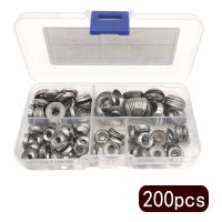 200 Buah Pencuci Cangkir Kit Pencuci Cekung Sekrup Countersunk 304 Gasket FishEye Baja Tahan Karat untuk Baut Sekrup Countersunk