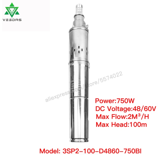 DC48V Electric Deep Well Submersible Screw Pump Stainless Steel Water Pump 