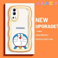 Jlingji เคสสำหรับ VIVO Y72 5G Y52 5G Y75s 5G เคสแฟชั่นลายโดราเอมอนเคสมือถือกันกระแทกแบบใสนิ่มเคสโปร่งใสลายกล้องถ่ายรูปสร้างสรรค์เคสซิลิกาเจลป้องกัน