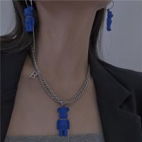 【Preflow ornament】2021 PunkSweetThick โซ่สี LayerNecklace Earringstrend Picturefemale