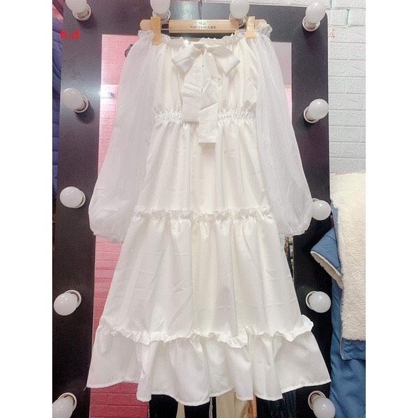 ảnh shop chụp) Váy trắng 3 tầng tiểu thư siêu xinh | Lazada.vn
