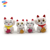 Dcapoknk 4pcs การ์ตูน Lucky แมวขนาดเล็กภูมิทัศน์สวนตกแต่งเครื่องประดับ miniatures