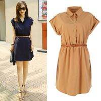 Women Casual Sleeveless Chiffon Dresses With Belt