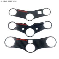 For HONDA CBR600 CBR 400 F4i 1999-2012 Motorcycle Carbon Fiber Decal Sticker Pad Triple Tree Top Clamp Upper Front Protector Decals  Emblems