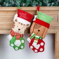 Christmas Decor Stocking Cute Dog and Cat Candy Gift Bags Fireplace Hanging Ornaments Xmas Decoration for Home Navidad 2023