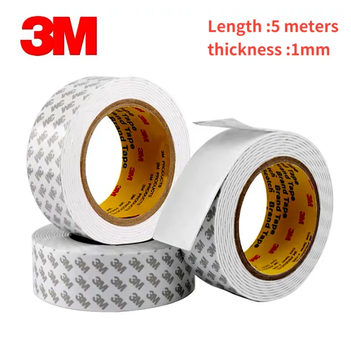 5 Meters/roll 3M Double Sided Foam Tape Sponge Mounting Adhesive Tape White PE Foam Tape for