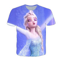 [In stock] อีคอมเมิร์ซ เด็กใหม่ Frozen 3d พิมพ์ลาย T เสื้อยืด แฟชั่นลำลองแขนสั้นสำหรับเด็กโต Christmas Gift