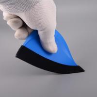 【original】 FOSHIO Squeegee ด้วยผ้าสักหลาดรูปดวงจันทร์,เครื่องมือคาร์บอนไฟเบอร์ไวนิลสำหรับหุ้มรถยนต์ฟอยล์สีรถยนต์