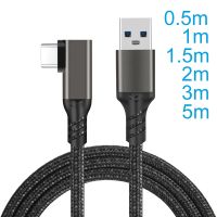 USB 3.2 GEN2 3A 60W 90 Degree Elbow Type-C Connector Cable Usb Tipo c for VR Link Data Cable 0.5M 1M 2M 3M 5M