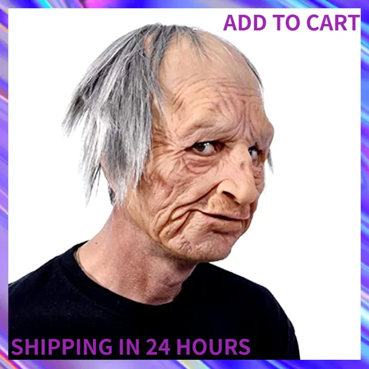 Halloween Holiday Funny Horrible Latex Old Man Face Cover Headgear Gift |  Lazada PH