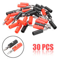 Acesia 30Pcs สีแดง + สีดำ4Mm สายเสียงสำหรับลำโพงสกรูมีสายประเภทกล้วยหัวเชื่อมปลั๊ก