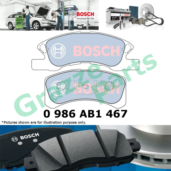 Original Bosch Disc Brake Pad Pads Front 0986AB1467 for Perodua Viva