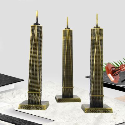 New York Freedom Tower Model Home Office Decor Ornaments Metal Creative Living Room Crafts Building 3D Model Souvenirs Gifts