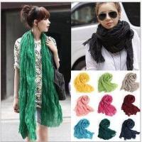 2018 New Europe Fashion 23 Colors Candy Solid Colors Soft Trendy Long Voile Scarfs Winter Warm Scarf Women Scarf Shawl Blue