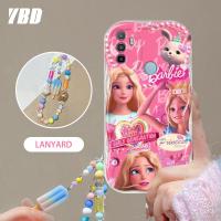 YBD เคสโทรศัพท์ตุ๊กตาบาร์บี้สีชมพูสำหรับ OPPO A53 2020 A33 2021 A53s ปลอกสาวน่ารักสร้อยข้อมือแฟชั่นเคสโทรศัพท์บุคลิกภาพที่สร้างสรรค์