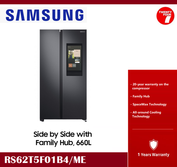 [ Delivered by Seller ] SAMSUNG 660L RS62T5F01B4 SidebySide Fridge