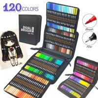 hot！【DT】 Watercolor 60/120 Colored Markers Felt Pens Sketchbooks Stationery Supplies