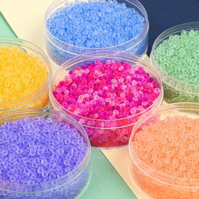 ‘【；】 2/3/4Mm Transparent Frosted Small Glass Beads Handmade DIY Materials Self-Made Beaded Bracelet Ring Jewelry Accessories 10G